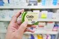 Cialis packaging in hand Royalty Free Stock Photo