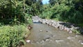 Cianjur, Indonesia, february 2 , 2024 ,foto of River flow with rock