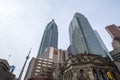 CIBC center with the CN Tower in background in the center of Toronto. Royalty Free Stock Photo