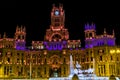 Cibeles and Palacio de telecomunicaciones in Madrid Royalty Free Stock Photo