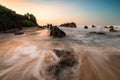 Cibobos Beach Bayah Banten Sawarna Beach Indonesia Royalty Free Stock Photo