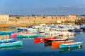 Ciboure, France - Sept 26, 2016: Fishing harbour of Ciboure, Basque country. Small coloreful fish boats on the old port of the cit