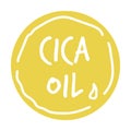 Cica oil label for natural beauty product advertising Royalty Free Stock Photo