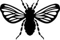 cicada Black Silhouette Generative Ai Royalty Free Stock Photo