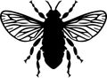 cicada Black Silhouette Generative Ai Royalty Free Stock Photo