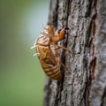Amber brown contrasting with the soft blurred green background indicating a Royalty Free Stock Photo