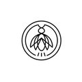 Cicada insect pest circle line logo design