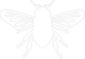 cicada Outline Silhouette Generative Ai Royalty Free Stock Photo