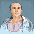 Cicero portrait in line art illustration Royalty Free Stock Photo