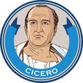 Cicero portrait. Cartoon style vector Royalty Free Stock Photo