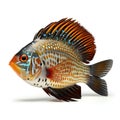 A cichlid fish isolated on white background Royalty Free Stock Photo