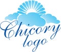 Cichorium intybus Chicory. Vector Illustration logo or icon temp