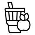 Cider cocktail glass icon outline vector. Acidic natural drink