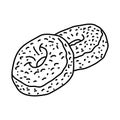 Cider Donuts Icon. Doodle Hand Drawn or Outline Icon Style