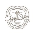 Cider logo and label. Retro lettering. Apple cider label and basket of apples.