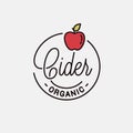 Cider logo. Round linear logo of apple cider