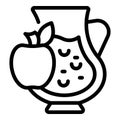 Cider pitcher icon outline vector. Fresh pressed apple drink