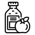 Cider vinegar infusion icon outline vector. Apple drink bottle