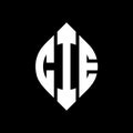 CIE circle letter logo design with circle and ellipse shape. CIE ellipse letters with typographic style. The three initials form a Royalty Free Stock Photo