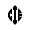 CIE circle letter logo design with circle and ellipse shape. CIE ellipse letters with typographic style. The three initials form a Royalty Free Stock Photo