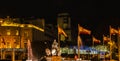 Ciebeles Plaza fountain during christmas