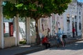 Cienfuegos, Cuba: Cuban street houses drawings with colorful graffiti