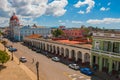 CIENFUEGOS, CUBA: The Cuban view of the city from the top. Municipality, City Hall, Government Palace Royalty Free Stock Photo