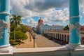 CIENFUEGOS, CUBA: The Cuban view of the city from the top. Municipality, City Hall, Government Palace Royalty Free Stock Photo