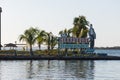 Sunset in paseo el Prado embankment of Carribean sea in Cienfuegos, Cuba Royalty Free Stock Photo