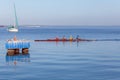 CIENFUEGOS, CUBA - MARCH 30, 2012: rowing team of four men