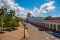 CIENFUEGOS, CUBA: The view from the top of the building Municipality, City Hall, Government Palace. Parque Jose Marti square in th Royalty Free Stock Photo