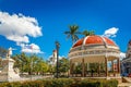 Cienfuegos Jose Marti central park with palms, pavilion and hist