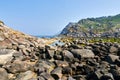 Rocks in Cies Islands seaside. Vigo, Pontevedra Spain Royalty Free Stock Photo