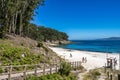 Cies Islands, Spain - Jul 01, 2023: Praia de Figueiras beach at Royalty Free Stock Photo