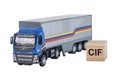 CIF Cost Insurance and Freight acronym on cube, basic commercial term for freigh and shipping Royalty Free Stock Photo