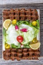 Cig kofte / Turkish Traditional Food. Traditional Turkish Raw Meat.  Cig Kofte  Turkish food Royalty Free Stock Photo