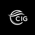 CIG letter logo design on black background. CIG creative circle letter logo concept. CIG letter design