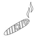 Cigar burned icon, outline style