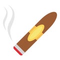 Cigar icon, flat style