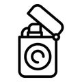 Cigar lighter icon outline vector. Smoke tobacco