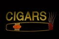 Cigar Neon Sign with Icon Royalty Free Stock Photo
