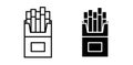 cigarete box thin line icon set Royalty Free Stock Photo