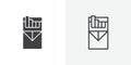 cigarete box thin line icon set Royalty Free Stock Photo