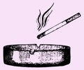 Cigarette in an ashtray Royalty Free Stock Photo