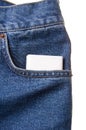 Cigarette box in pocket of jeans Royalty Free Stock Photo