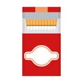 Cigarette box vector icon cardboard package. Carton design tobacco container smoke pack. Rectangle brand open fold Royalty Free Stock Photo