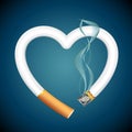 Cigarette burning Heart