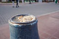 Cigarette butt disposal urn in the street Royalty Free Stock Photo