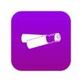 Cigarette butt icon digital purple Royalty Free Stock Photo