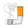 Cigarette Hand Drawing. Illustration Of The Concept. Set Of Vector Graphics Royalty Free Stock Photo